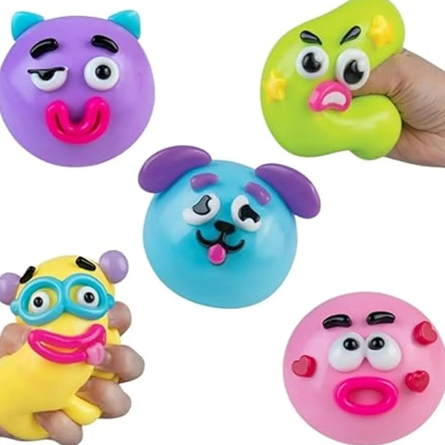 NEW Smushers Squishy Cutie Toy ,Funny Face Curiosities Dog Face Swap Squishy Soft Moldable Multisensory Stress Relief for Anxiety Safe Maltose Material Portable Sensory Decompression Party Favors