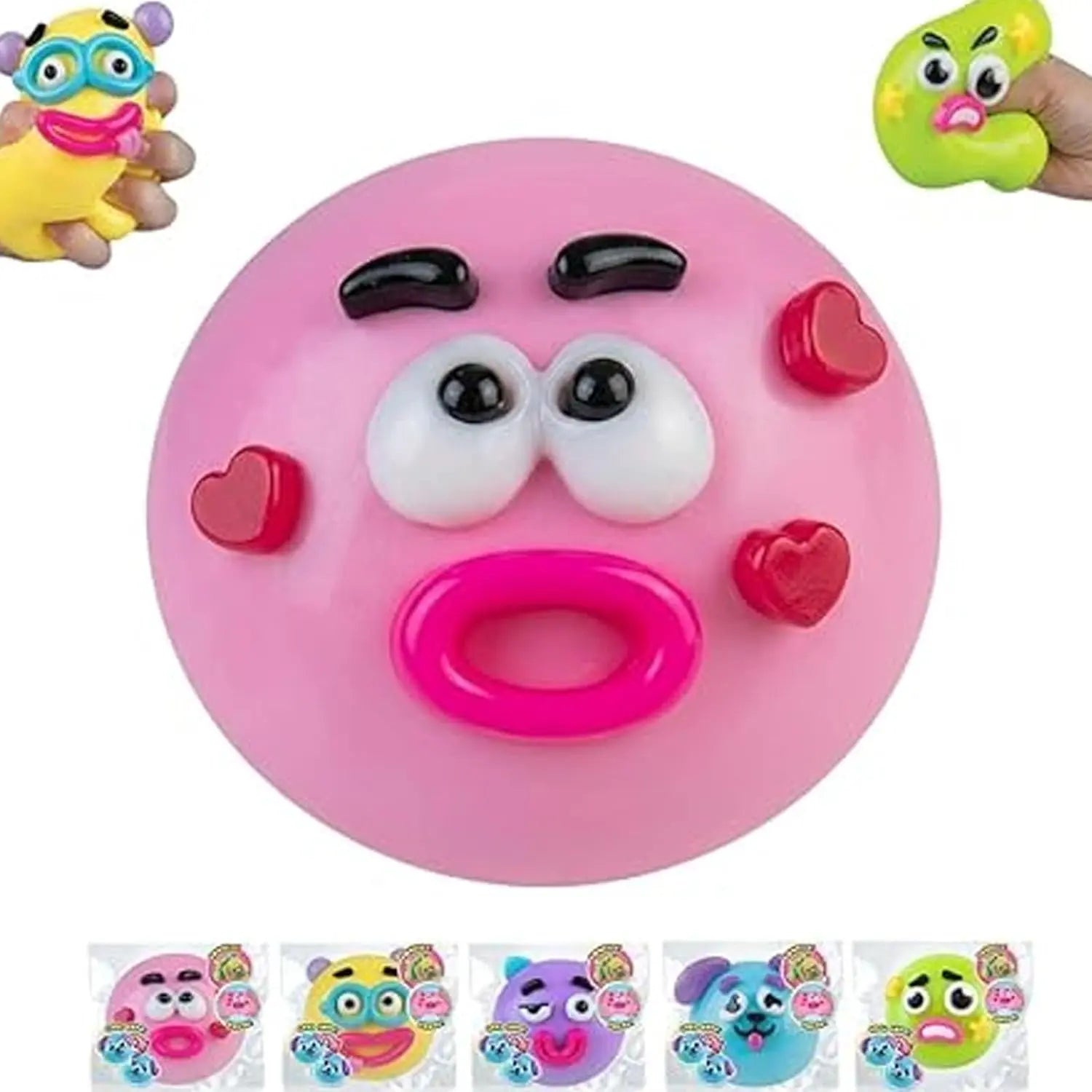 NEW Smushers Squishy Cutie Toy ,Funny Face Curiosities Dog Face Swap Squishy Soft Moldable Multisensory Stress Relief for Anxiety Safe Maltose Material Portable Sensory Decompression Party Favors